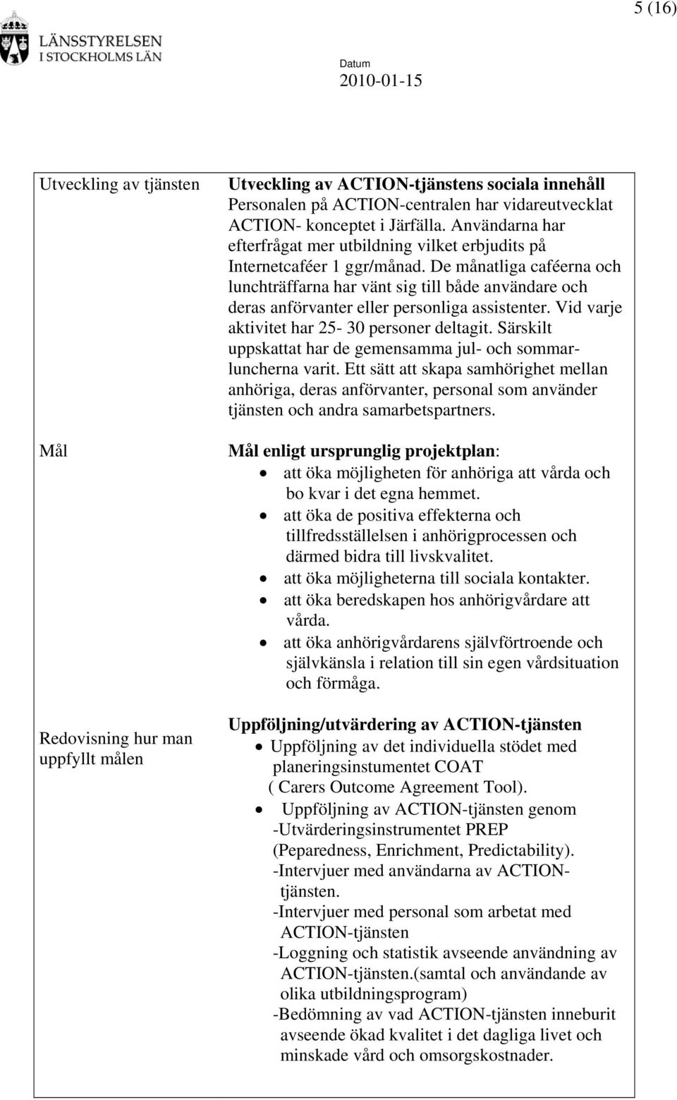 De månatliga caféerna och lunchträffarna har vänt sig till både användare och deras anförvanter eller personliga assistenter. Vid varje aktivitet har 25-30 personer deltagit.