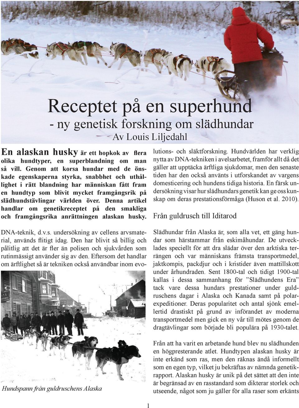 över. Denna artikel handlar om genetikreceptet på den smakliga och framgångsrika anrättningen alaskan husky. lutions- och släktforskning.