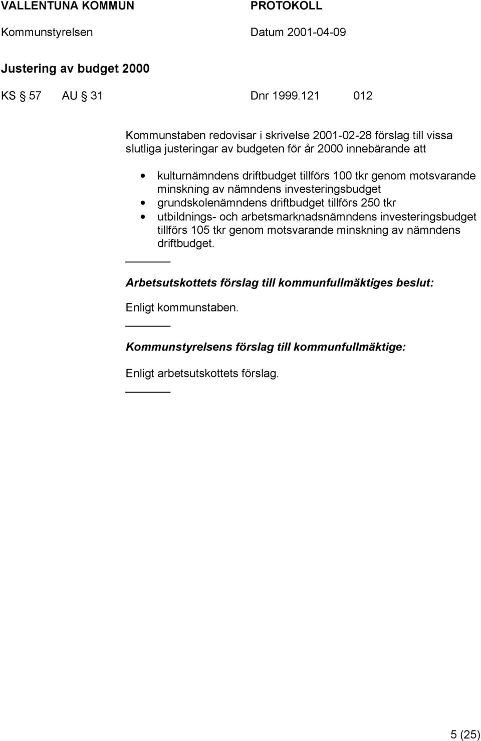 driftbudget tillförs 100 tkr genom motsvarande minskning av nämndens investeringsbudget grundskolenämndens driftbudget tillförs 250 tkr utbildnings- och