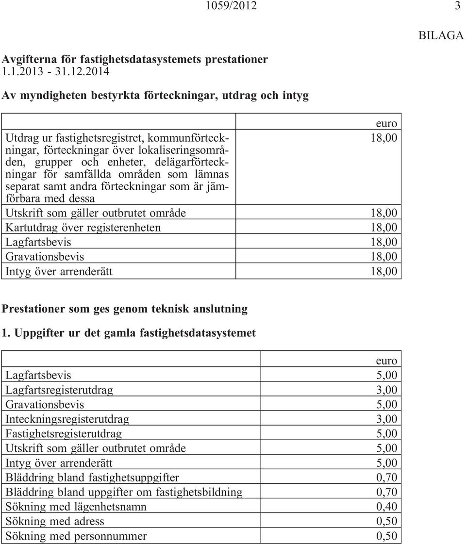 2014 Av myndigheten bestyrkta förteckningar, utdrag och intyg Utdrag ur fastighetsregistret, kommunförteckningar, förteckningar över lokaliseringsområden, grupper och enheter, delägarförteckningar