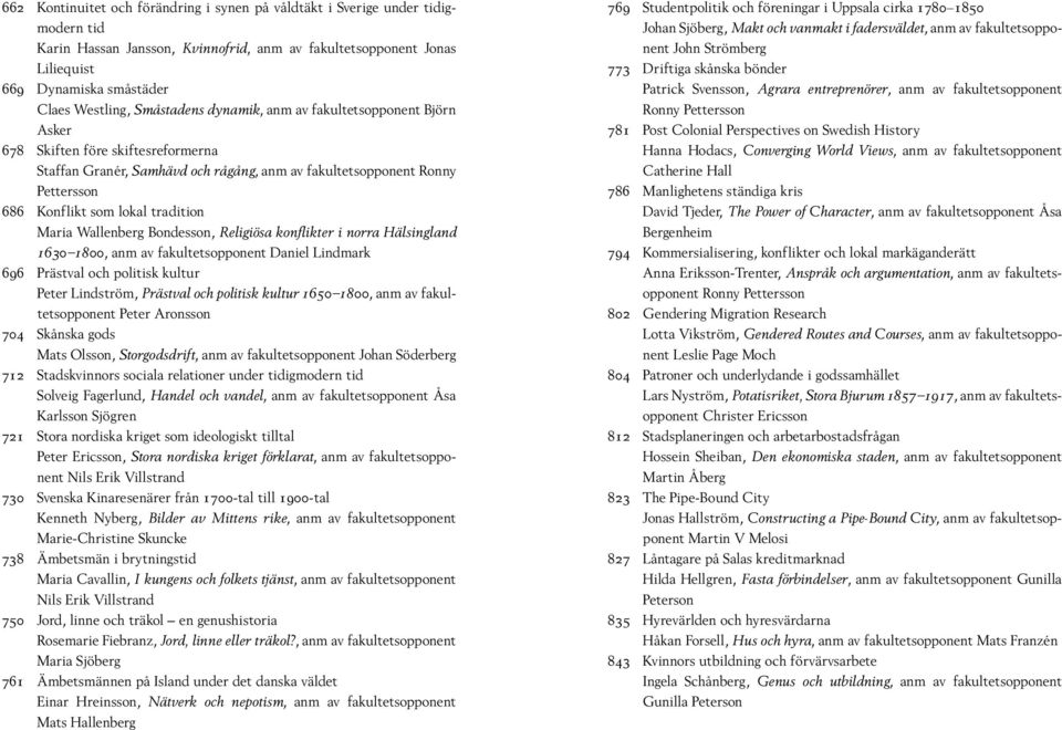 tradition Maria Wallenberg Bondesson, Religiösa konflikter i norra Hälsingland 1630 1800, anm av fakultetsopponent Daniel Lindmark 696 Prästval och politisk kultur Peter Lindström, Prästval och