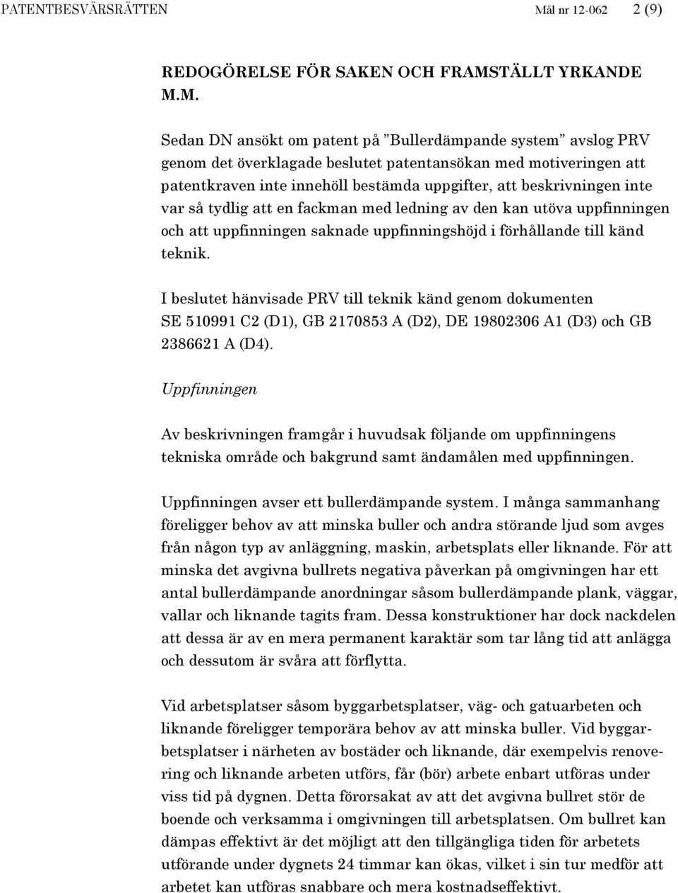 TÄLLT YRKANDE M.