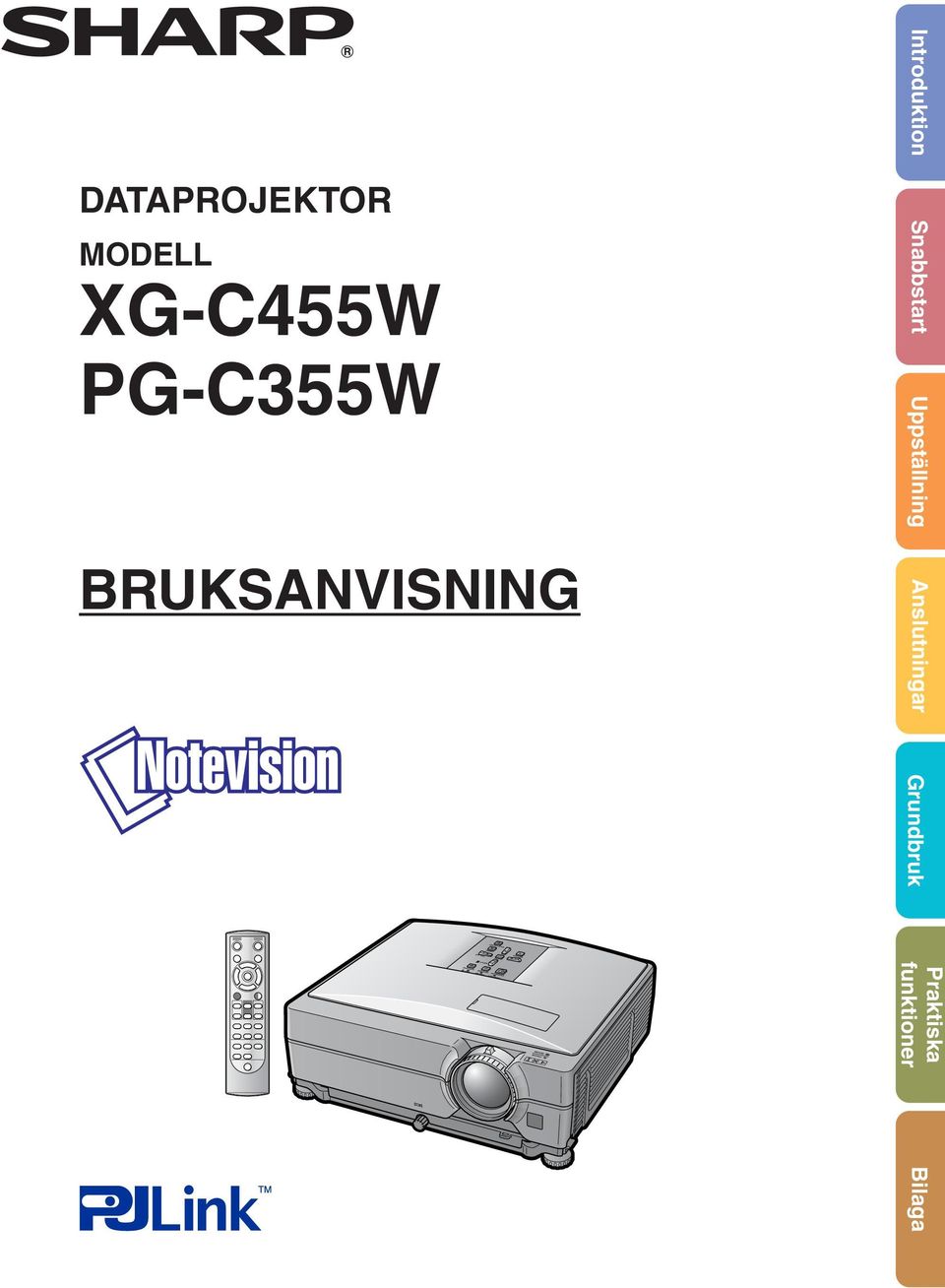 PG-C355W BRUKSANVISNING