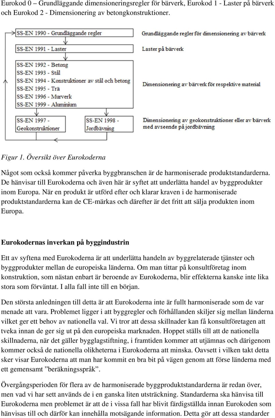 De hänvisar till Eurokoderna och även här är syftet att underlätta handel av byggprodukter inom Europa.