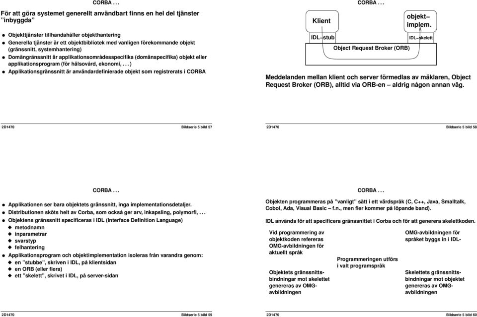 .. ) Applikationsgränssnitt är användardefinierade objekt som registrerats i CA Klient IDL stub Object Request Broker () objekt implem.