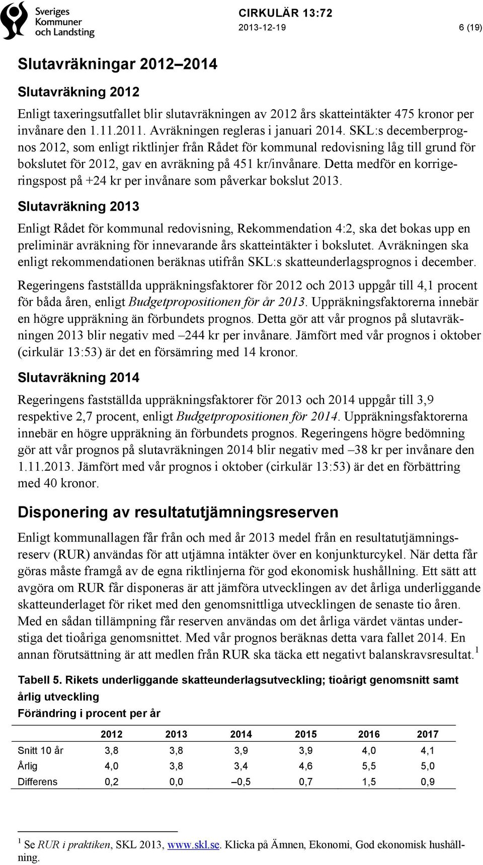 Detta medför en korrigeringspost på +24 kr per invånare som påverkar bokslut 2013.