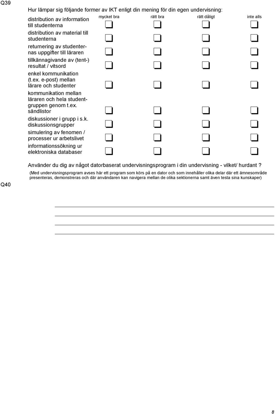 e-post) mellan lärare och studenter ko