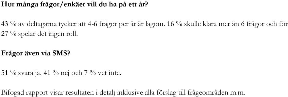 16 % skulle klara mer än 6 frågor och för 27 % spelar det ingen roll.