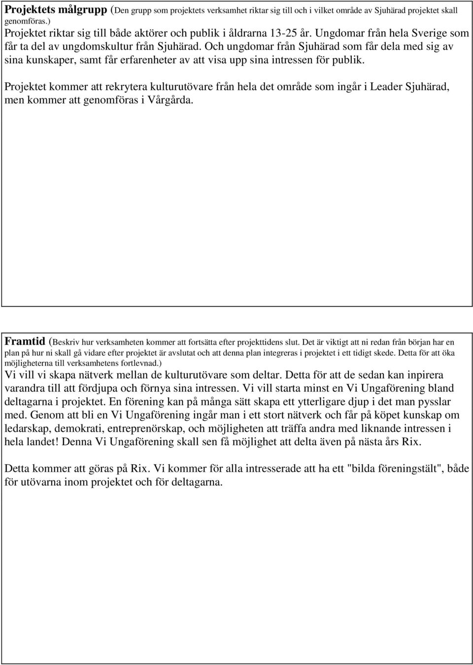 Och ungdomar från Sjuhärad som får dela med sig av sina kunskaper, samt får erfarenheter av att visa upp sina intressen för publik.