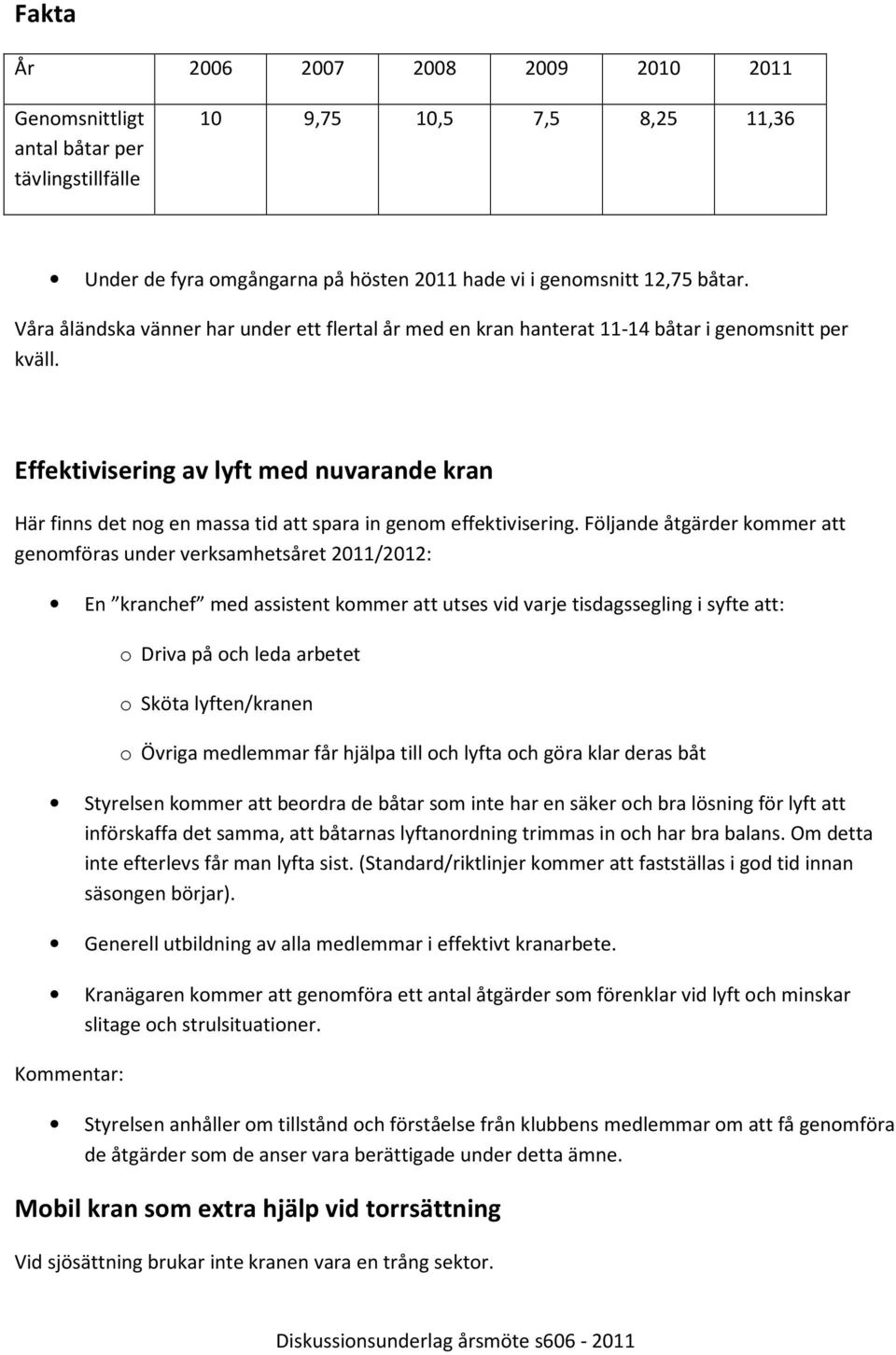 Effektivisering av lyft med nuvarande kran Här finns det nog en massa tid att spara in genom effektivisering.