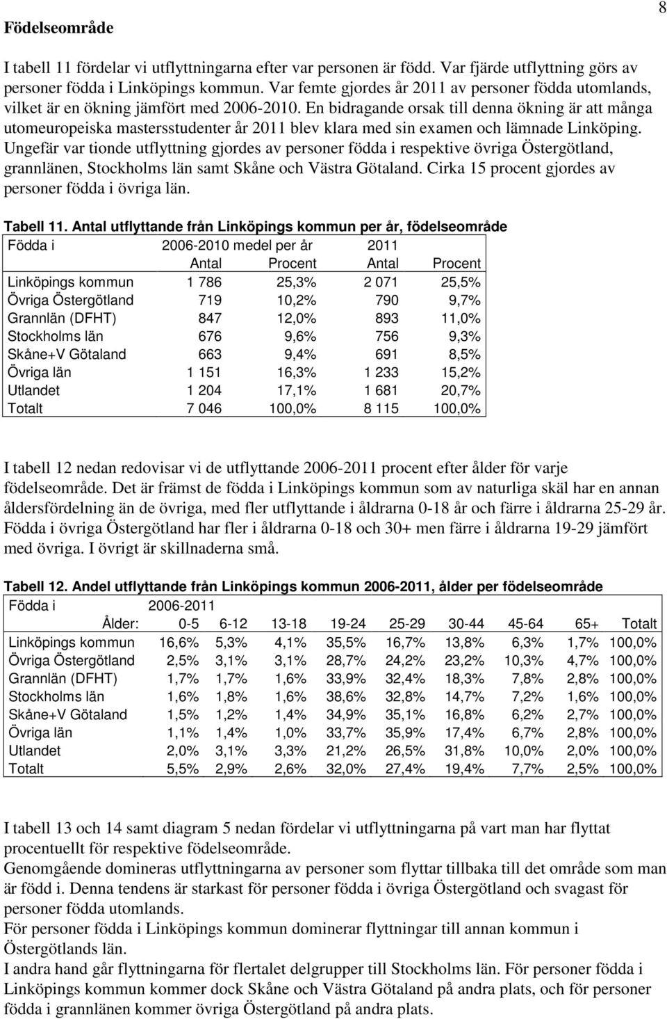 En bidragande orsak till denna ökning är att många utomeuropeiska mastersstudenter år 2011 blev klara med sin examen och lämnade Linköping.