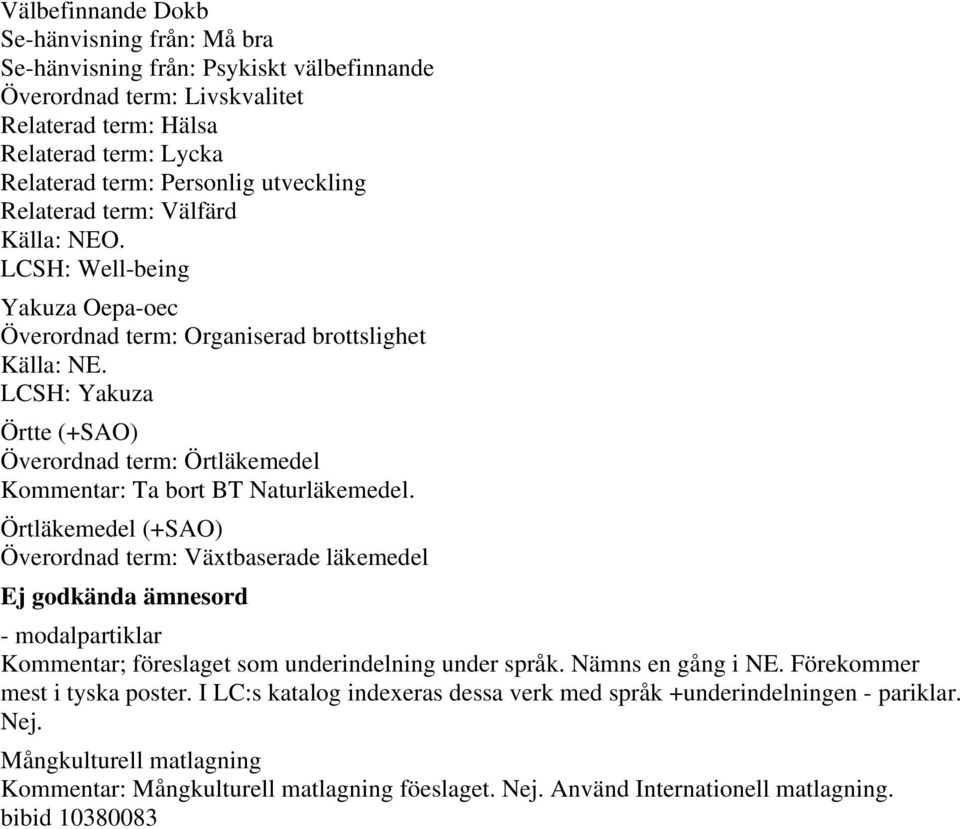 Örtläkemedel (+SAO) Överordnad term: Växtbaserade läkemedel Ej godkända ämnesord - modalpartiklar Kommentar; föreslaget som underindelning under språk. Nämns en gång i NE.