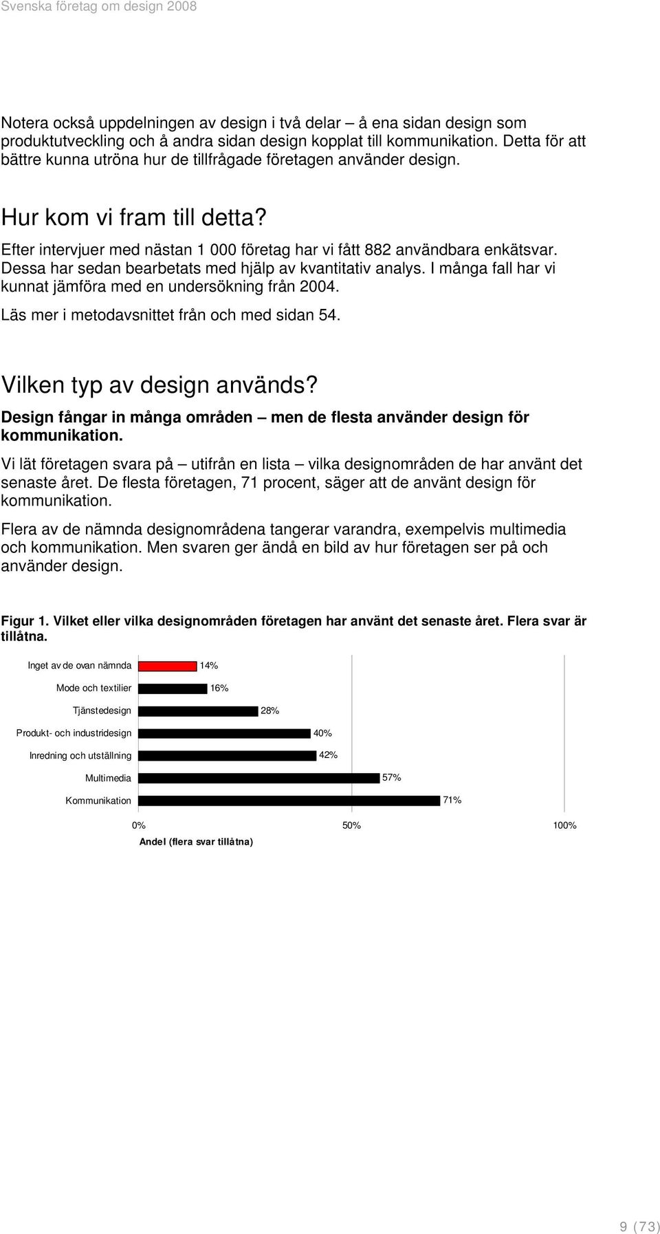 Dessa har sedan bearbetats med hjälp av kvantitativ analys. I många fall har vi kunnat jämföra med en undersökning från 2004. Läs mer i metodavsnittet från och med sidan 54.