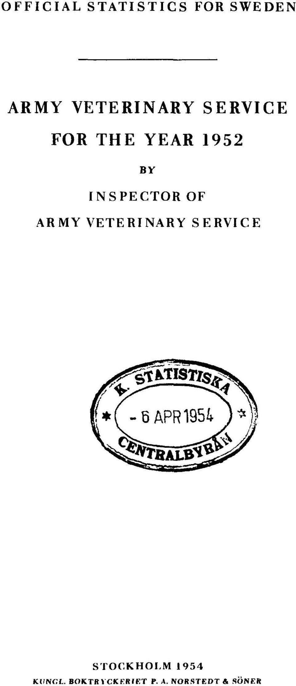 INSPECTOR OF ARMY VETERINARY SERVICE
