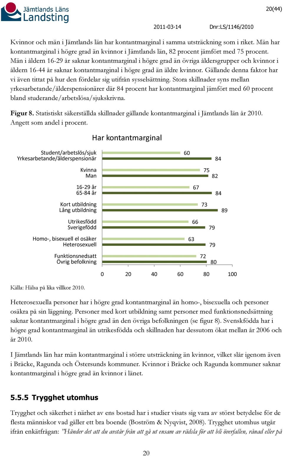 Gällande denna faktor har vi även tittat på hur den fördelar sig utifrån sysselsättning.