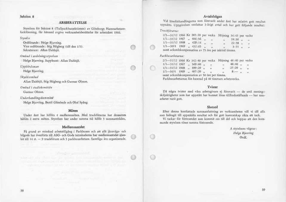 Upf1bördmzan Helge Bjuvring. Skydd10mb11d Allan Dahlsjö, Stig Högberg och Gunnar Olsson. Omb11cl i st11dieko111itt e11 Gunnar Olsson.