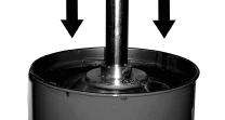 Press down the follower plate so that grease appears in the centre cavity.