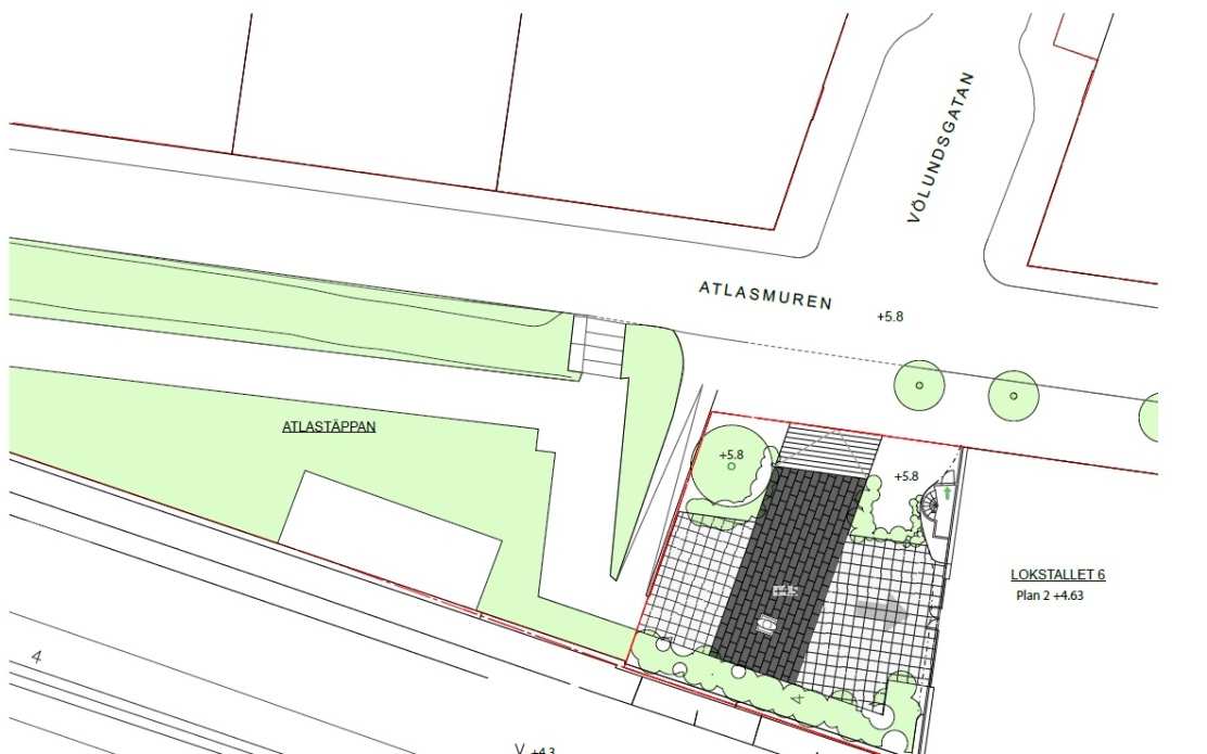 Omgivande miljö och park Atlasområdet präglas av sin sammanhållna arkitektur placerad efter Hallmans stadsplan över området från 1926.