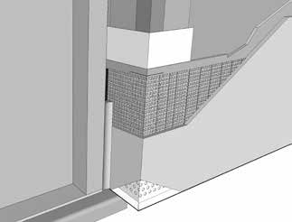 178 18 10 9 8 7.2.3.13 6 5 4 3 2 1 7.2.3.13 Detaljutförande Sockel Som understa avslutning av Powerpanel skivorna vid sockeln monteras fermacell Sockelprofil av rostfritt stål.