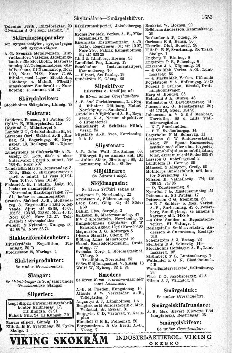 Skärningsapparater för sy,rgas-li,cetylen, syrgas-lysgas och syrgas-vätgas: A.-B. Svenska Metallverken. Hufvudkontor i Västerås. Afdelningskontor för Stockholm, Mästersamuelsg. 22. Telegramadress:.