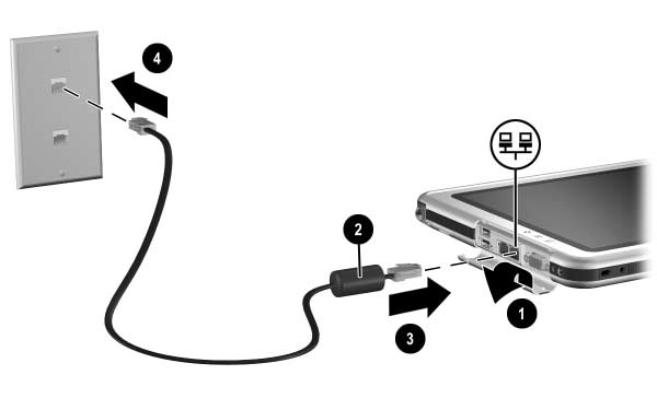 Nätverksanslutningar Ansluta nätverkskabeln En nätverkskabel har en RJ-45-nätverkskontakt med 8 stift, i varje ände och kan innehålla störningsskydd vilket förhindrar störningar med TV- och
