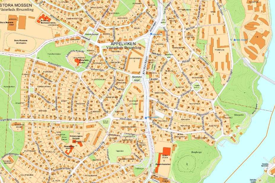 SID 2 (11) Röd markering visar ungefärligt planområde Utlåtande Bakgrund Fastighetskontoret inkom 2012-06-01 med en begäran för detaljplanändring för del av fastigheten Äppelviken 1:7 m fl.