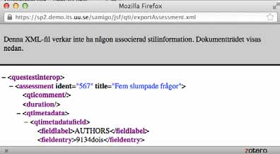 För att kunna importera ett test måste källfilen vara en IMS QTI-kompatibel XML-fil. 1. Öppna en valfri Testsamling. 2. Klicka på knappen Importera. 3.