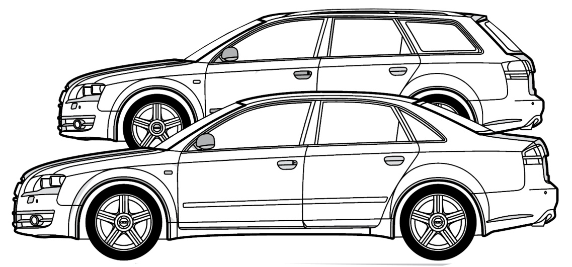 estate 2001»2008 Fits S-line & quattro models (Does not fit Audi RS4 or S4 models) (S-line