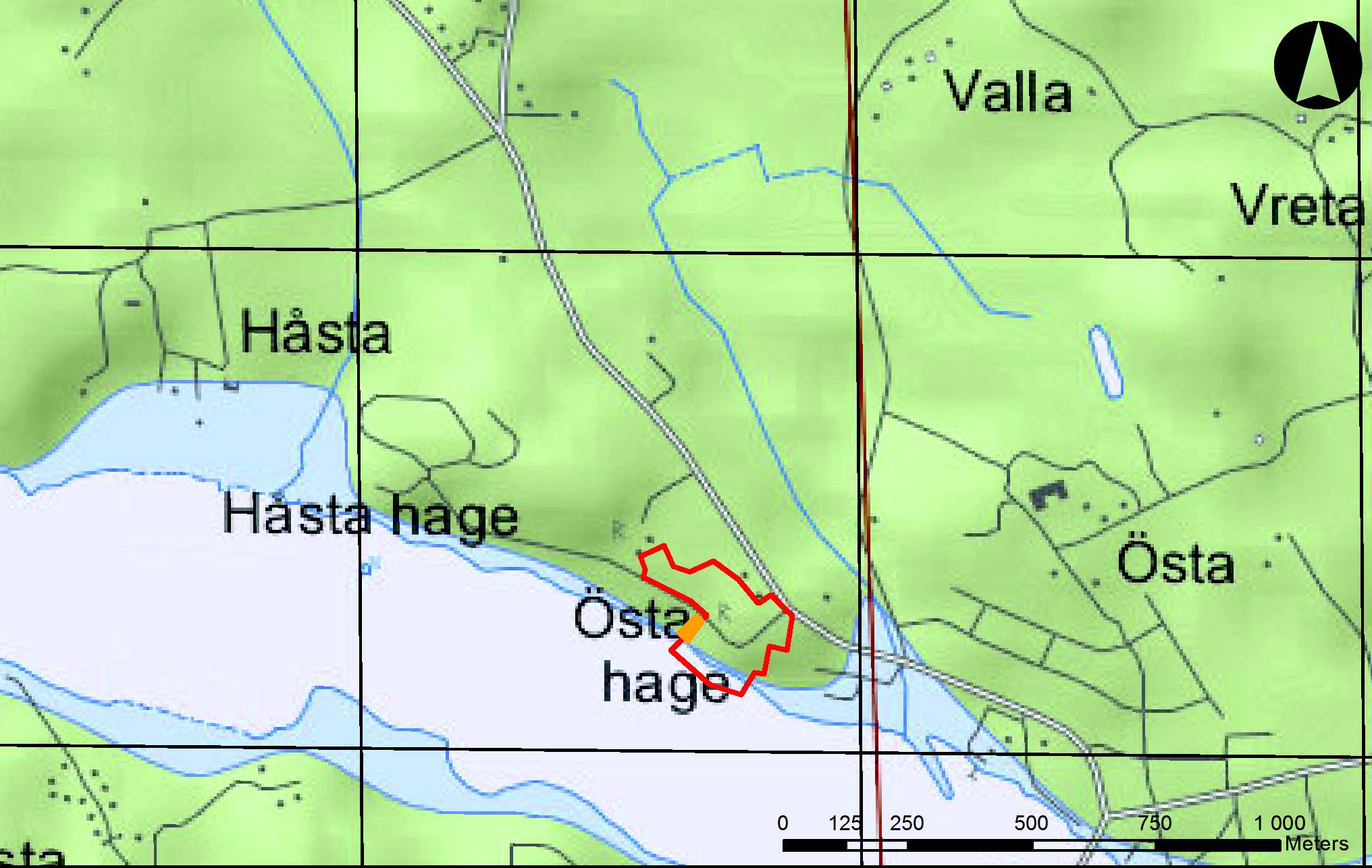 Bilaga 4. Paleogeografiska kartor Bilaga 4:1. Paleogeografisk karta över södra Selaön för 1000 år sedan med Y erselö 198:1 och 369 utmarkerade. Sveriges geologiska undersökning (SGU).