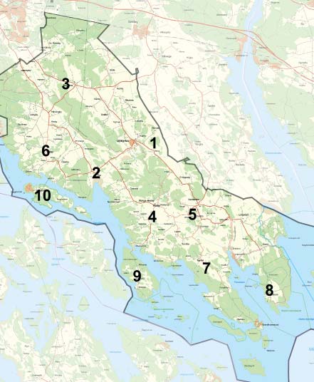 LANDSKAP OCH NATUR Södra Trögd kännetecknas av ett låglänt och öppet odlingslandskap. Landskapet formades under järnåldern då öar och skär växte samman och bildade fast land.