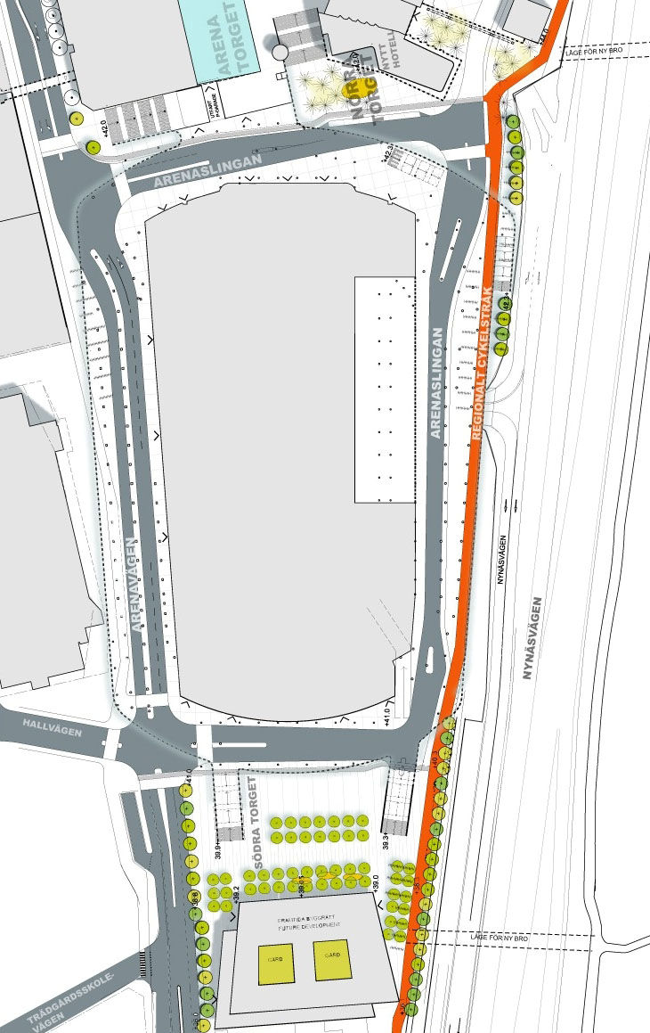 5 (28) Illustration som redovisar planförslaget i markplan.