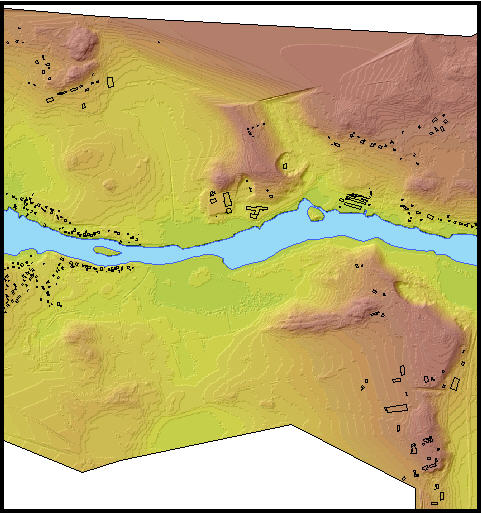 Figur 3: Utbredning av område North och South utefter Eskilstunaån. 3.4 Laserdata TopEye System laserskannade i april 2004 delar av Eskilstunaån från 300 m flyghöjd.