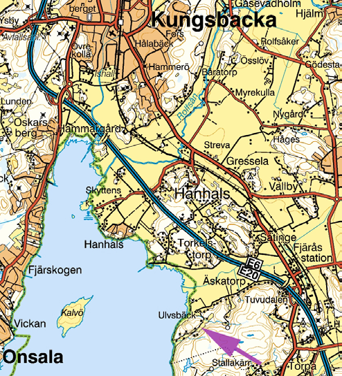 I Fjärås tar ni i rondellen av mot Äskatorp. Kör Äskatorpsvägen över motorvägsbron och fortsätt ca 2,7 km.