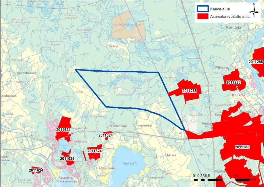 FCG DESIGN OCH PLANERING AB Planbeskrivning, utkast 22 (50) 4.9.3 Detaljplan Det finns inga ikraft varande detaljplaner på planområdet och inga aktualiserade detaljplaneprojekt.