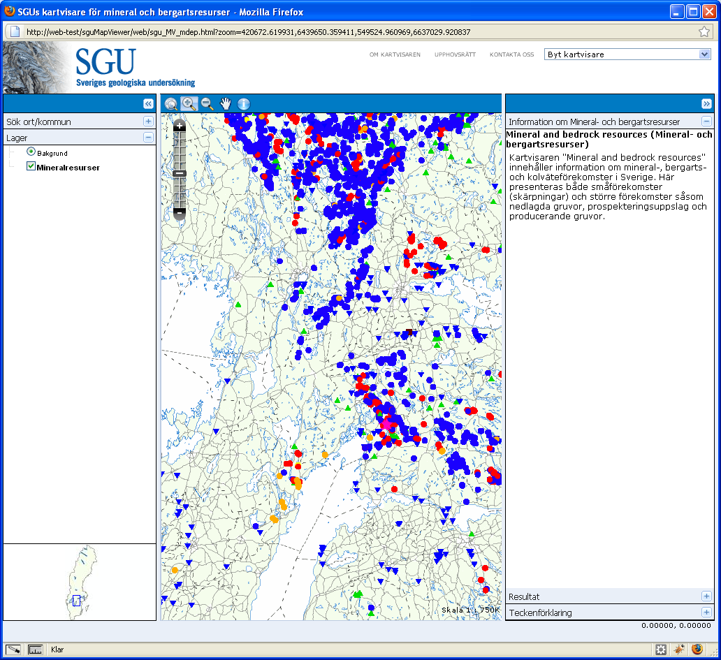 Testfall 6 kartvisarapplikationer GetMap (olika skalor) Zoom in Pan GetFeatureInfo Totalt 16