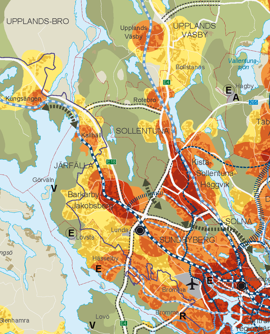 del 1 INLEDNING SAMRÅDSHANDLING Utsnitt över Järfälla ur plankarta för Stockholms län år 2030 samt tillhörande teckenförklaring. Källa: Regional utvecklingsplan för Stockholmsregionen - RUFS 2010.