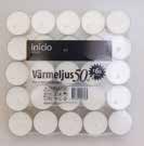 VÄRMELJUS 26152 Värmeljus 25 pack Bt 6h Ant/krt 20 Pris 11,95 Påse 28102 1/2 pall Expo Värmeljus 100 pack Bt 6h Ant/expo 100 Pris 35,00 Påse 28023 1/2 pall Expo Värmeljus 50 pack Bt 8h Ant/expo 156