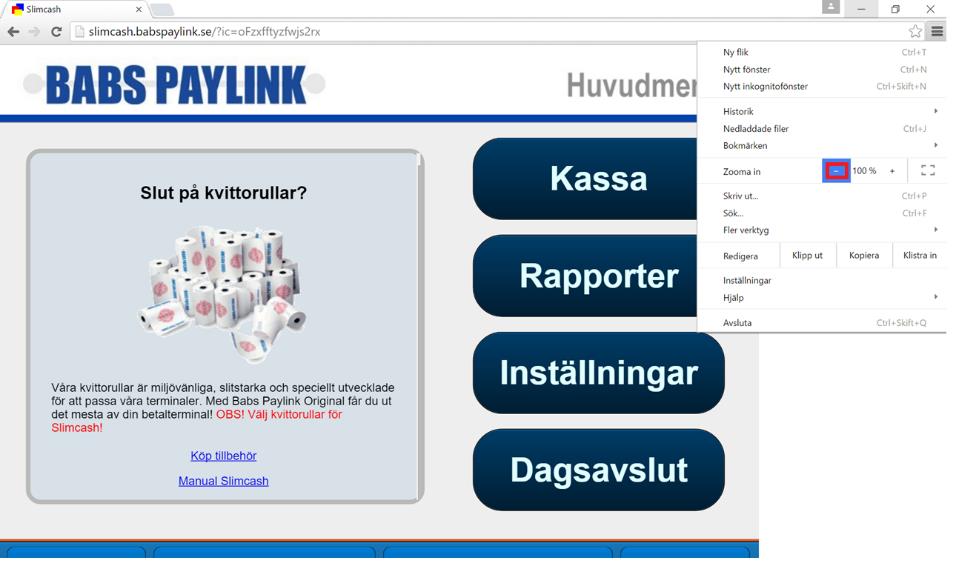 Om du använder Chrome: Klicka på strecken på högre sidan i toppen av