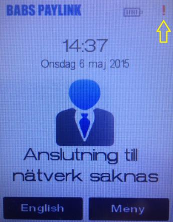 användas -läge och tryck på knappen Försök igen. Om terminalen var/är i Redo att användas -läge, kontrollera gärna att terminalen har kontakt till det lokala Wifi-nätet.