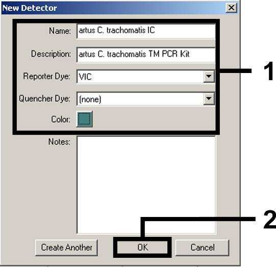 8.6.1.2 Framtagning/val av detektorer Med hjälp av undermenyn Detector Manager under Tools tilldelar du dokumentet motsvarande detektorfluoroforer. För detektion av C.