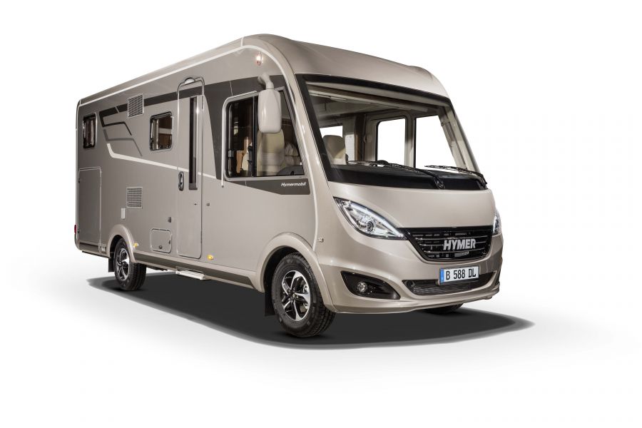 Hymermobil B-klass DynamicLine Frontvy Ett modernt automotivt helhetsintryck skapas av HYMERS nya ansikte med markanta intakes i spoilern och den stramare