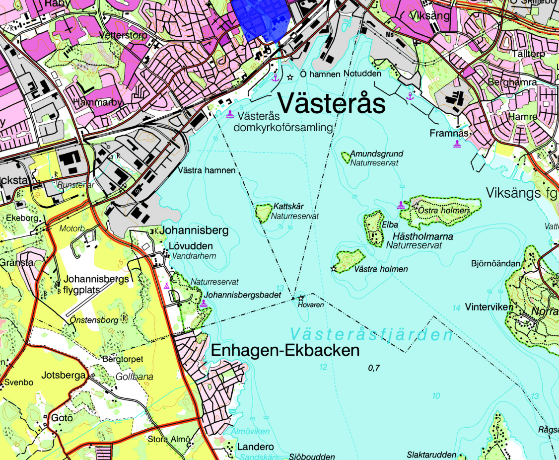 Figur 1. Utdrag ur digitala Gröna kartan för Västmanland.
