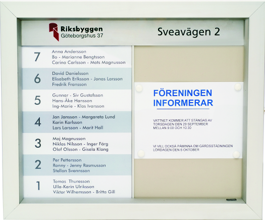 Papyrus Flexibilitet med papper Swedsigns Papyrus har en tunn ramprofil vilket gör det väldigt utymmes-snålt. Fronten är hängd i 2 st gångleder som medgör enkel öppning och stängning.