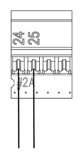 Analog modul i kortplats 2 Ansluts till plint 70 och 71. Om en analog modul är ansluten i kortplats 2, finns det en passiv analog utgång via plintar 70/71 (2A).