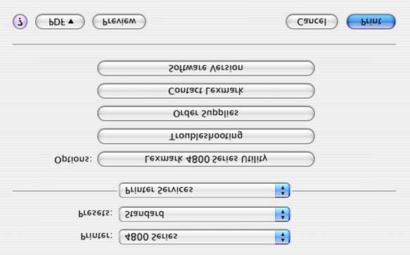 3) Skriva ut ett dokument till en fil och skapa en PDF. PDF (i Mac OS X version 10.4 eller senare) Faxa (i Mac OS X version 10.