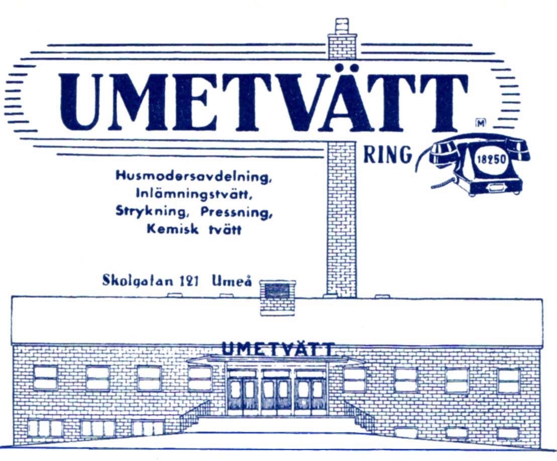 20 Tvätt & Stryktjänst Skolgatan 24 Tel. 1163 1947 -- Folke Blomberg Umetvätt Skolgatan 121 Tel.