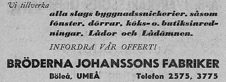 7 senare storbyggmästare i Umeå. Under 1906 var Jacobssons & Erikssons Umeås största arbetsgivare med ett 80 - tal anställda. De var Umeås storbyggmästare under återuppbyggnaden efter branden.