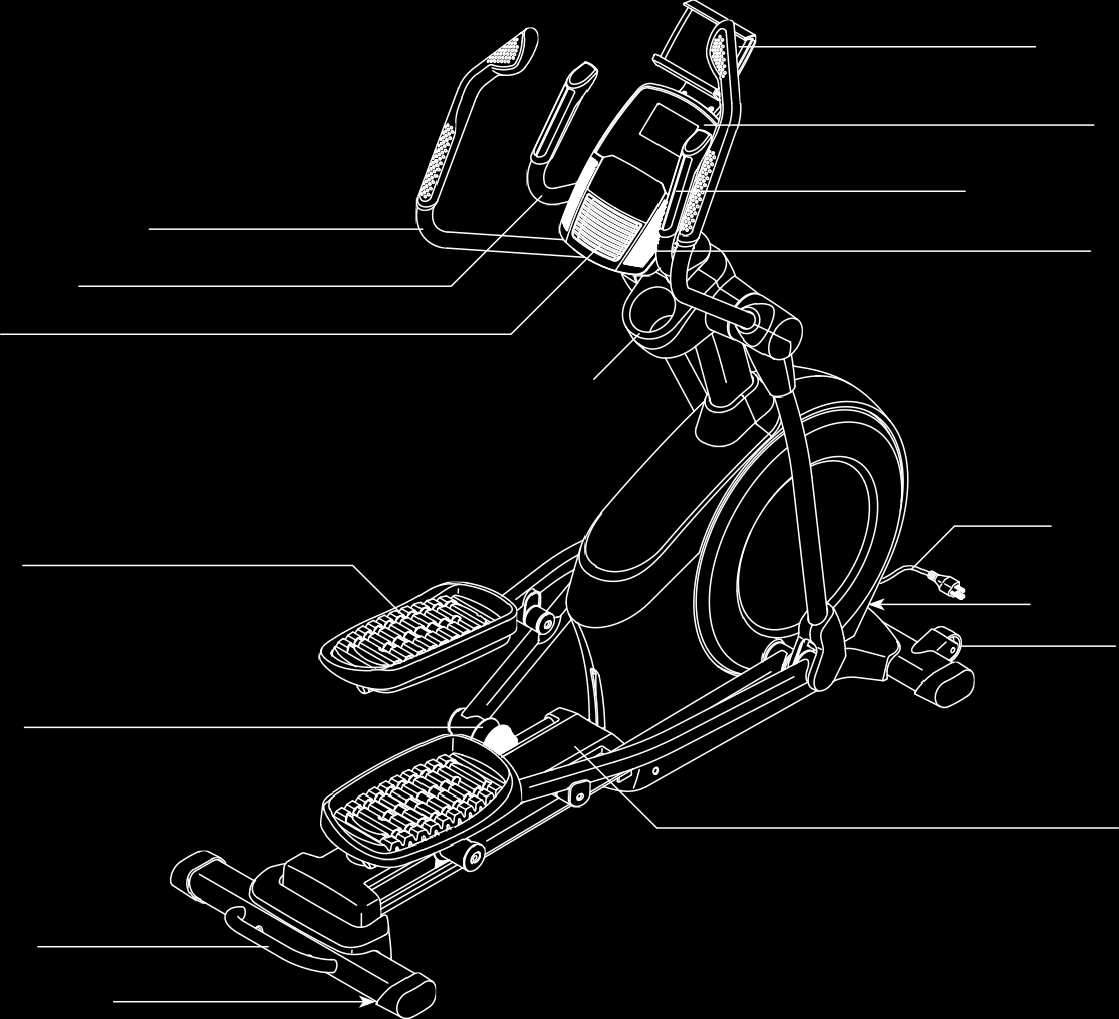 INNAN DU BÖRJAR Tack för att du valt den revolutionerande NORDICTRACK C 7.5. Den här maskinen har många olika funktioner som har utvecklats för att göra träningen effektivare och roligare.