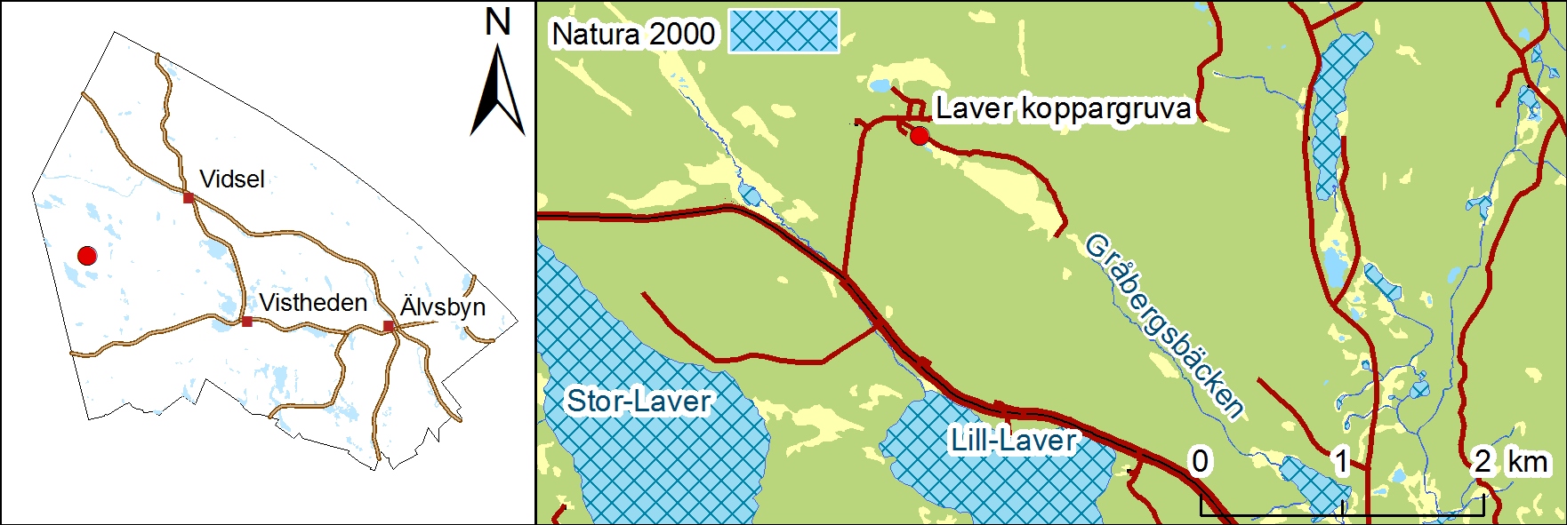 2.2.1 Riskklass 1 I Älvsbyns kommun har ett objekt, Laver koppargruva, tilldelats riskklass 1. Laver ingick i den tidigare branschvisa inventeringen.