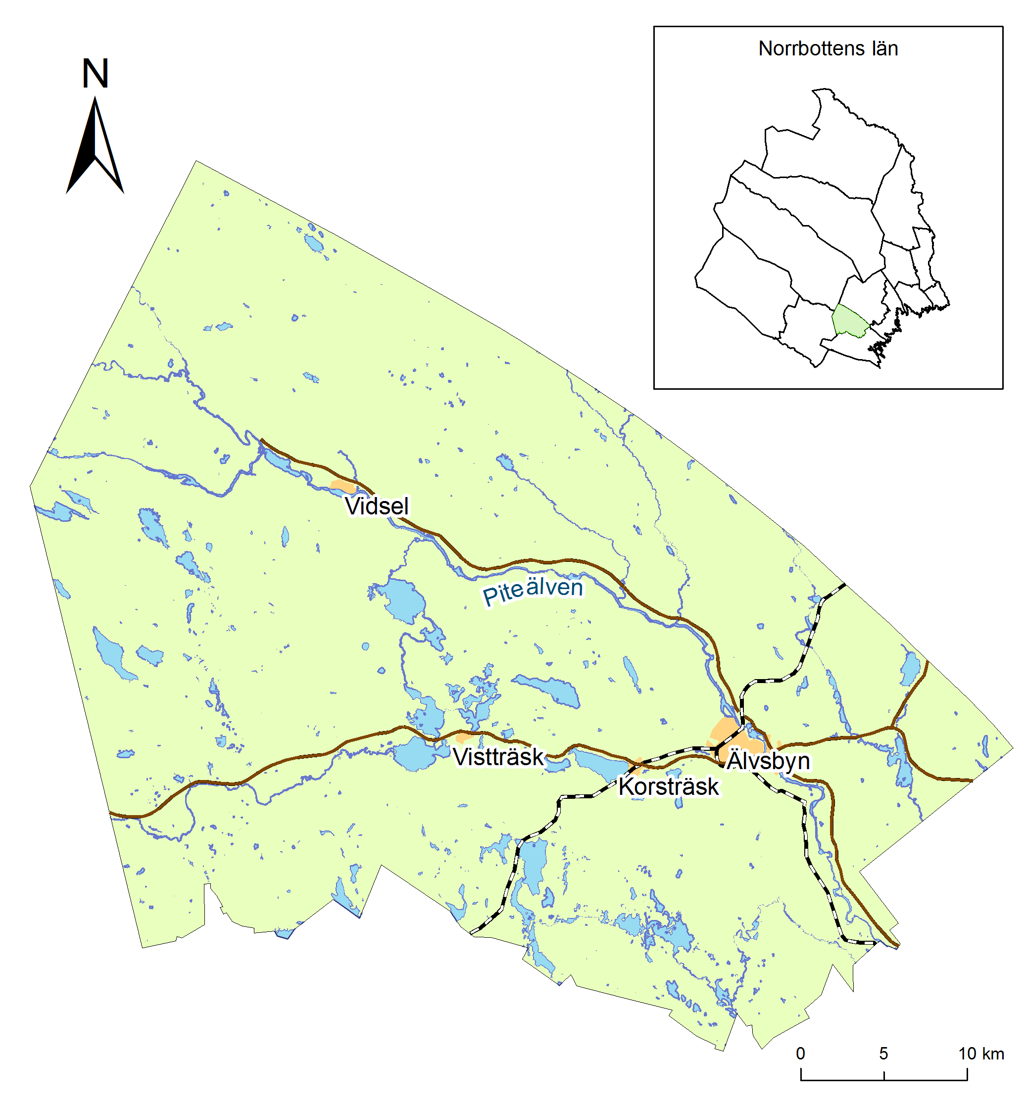2 Älvsbyns kommun Älvsbyns kommun har en areal på 1 713 kvadratkilometer och är därmed Norrbottens näst minsta kommun. Här bor cirka 8300 personer, varav ungefär 5000 i tätorten Älvsbyn.
